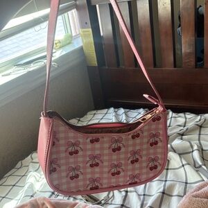 Cherry Pattern Pink Shoulder Bag